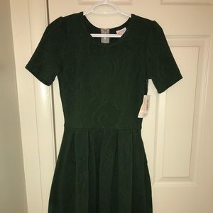 LuLaRoe Amelia Dress, Small, Dark Green